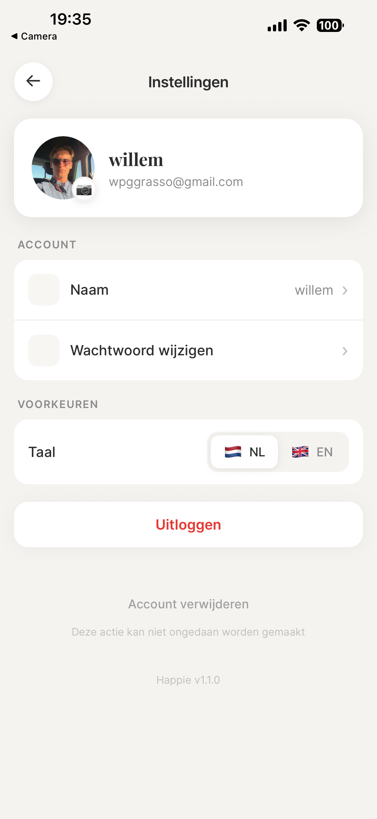 Happie App Screenshot